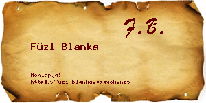 Füzi Blanka névjegykártya